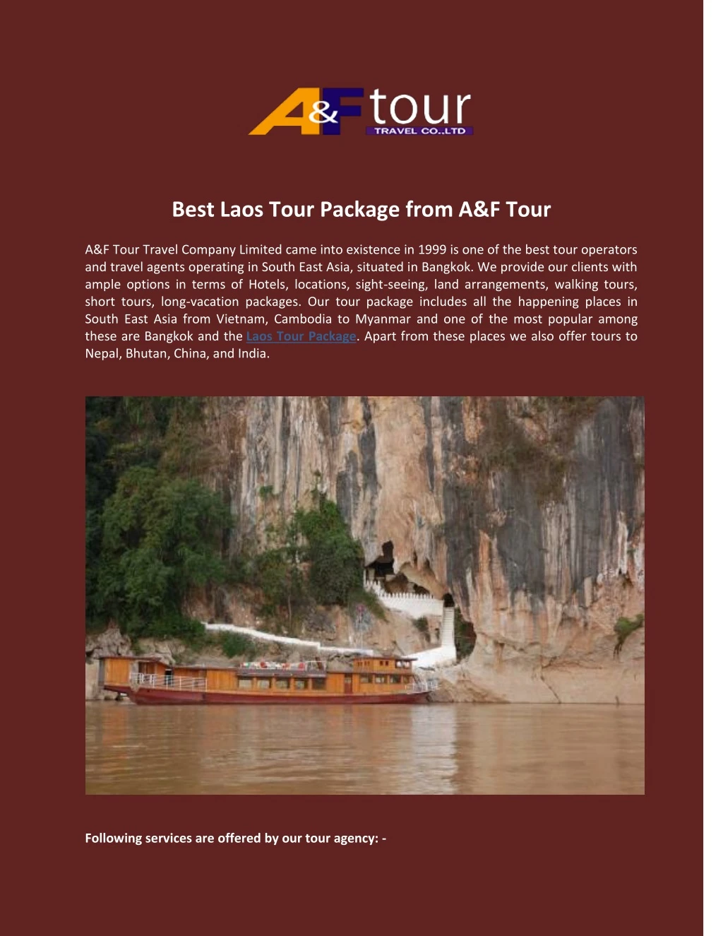 best laos tour package from a f tour