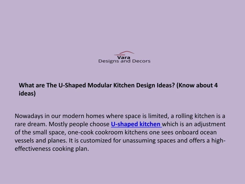 what are the u shaped modular kitchen design