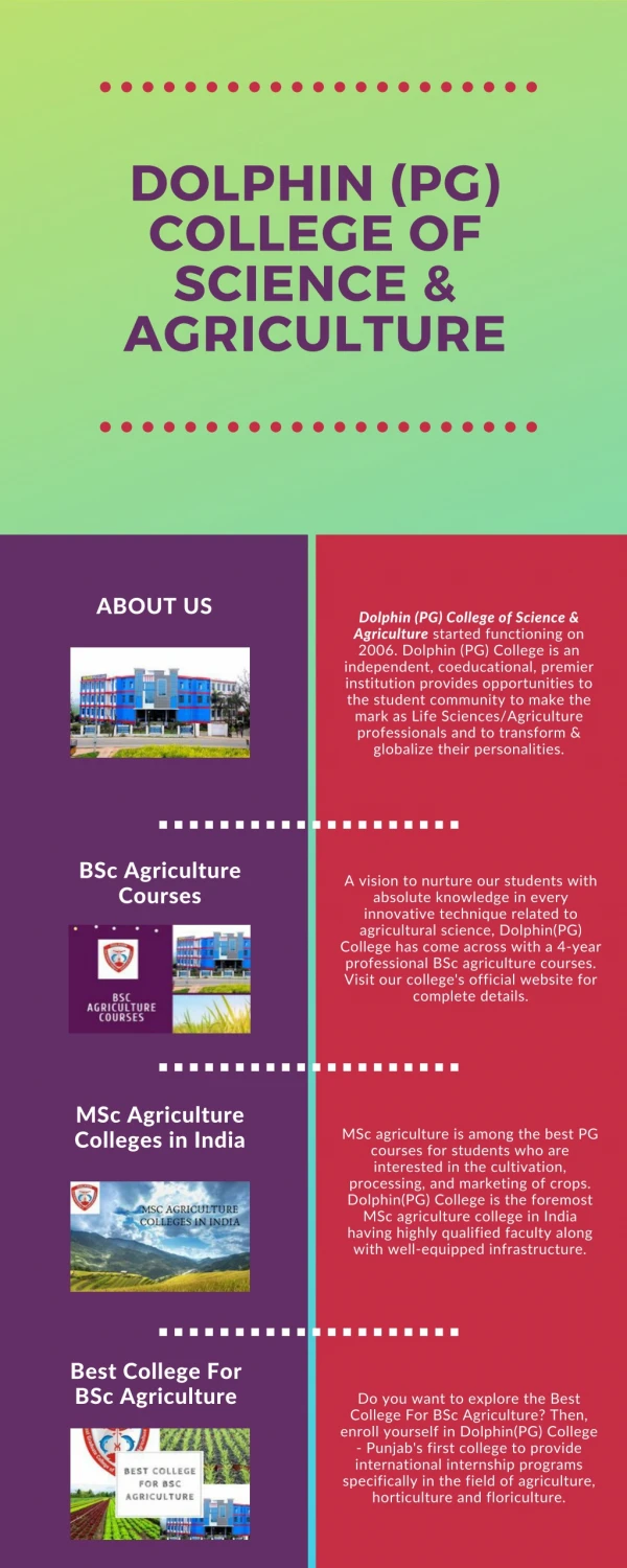 BSc Agriculture Courses