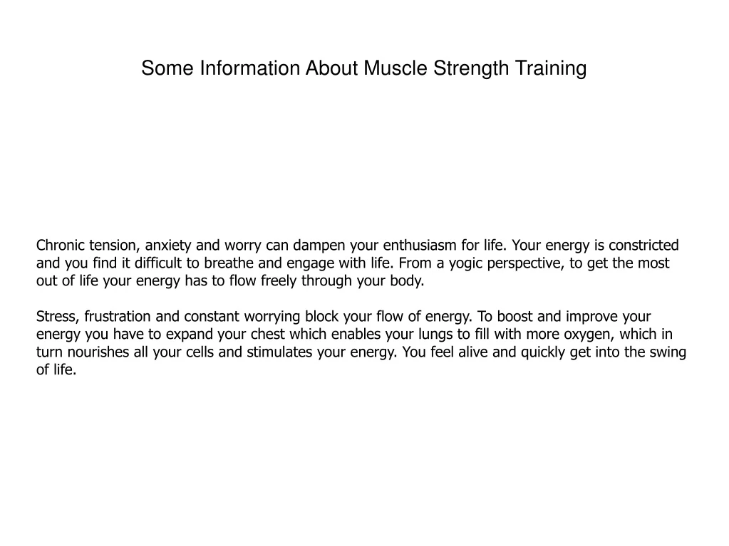 some information about muscle strength training