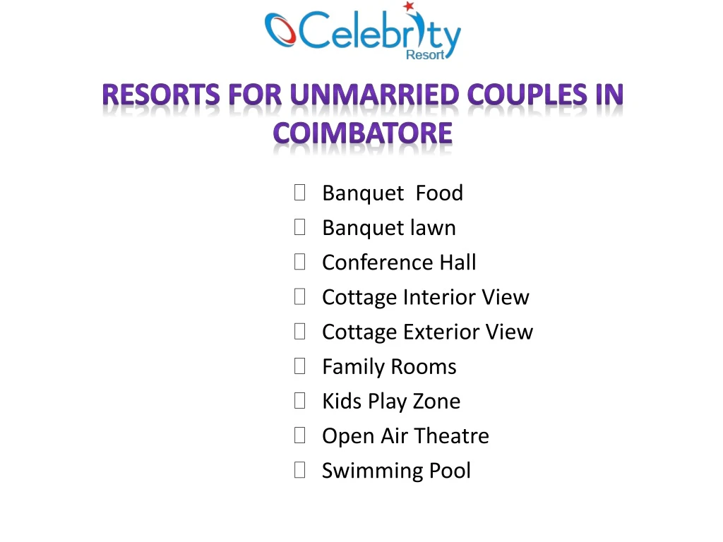 resorts for unmarried couples in coimbatore