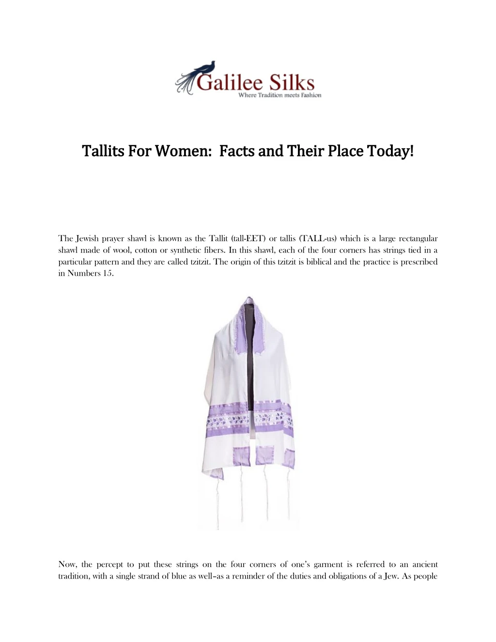 tallits for women facts and their place today