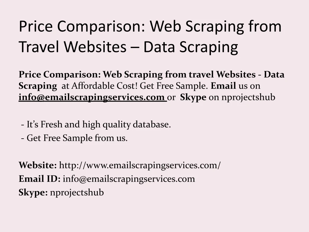price comparison web scraping from travel websites data scraping