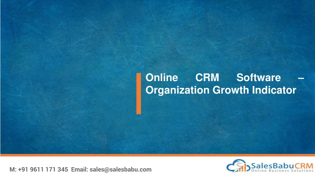 online crm software organization growth indicator