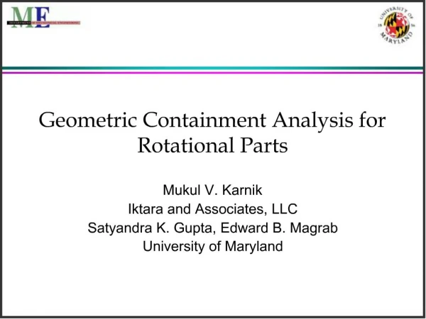Geometric Containment Analysis for Rotational Parts