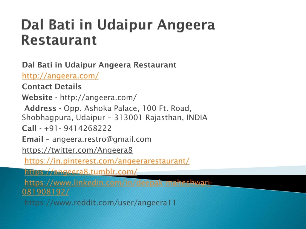 dal bati in udaipur angeera restaurant