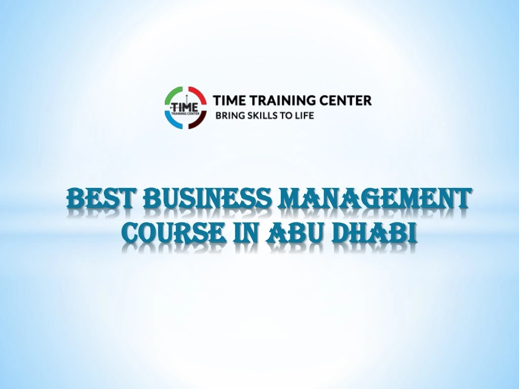 best business management course in abu dhabi