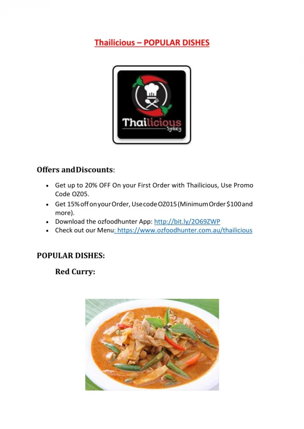 30% Off -Thailicious-Waterloo - Order Food Online