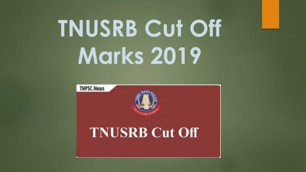 TNUSRB Cut Off Marks 2019 : check TNUSRB exam cut off category wise