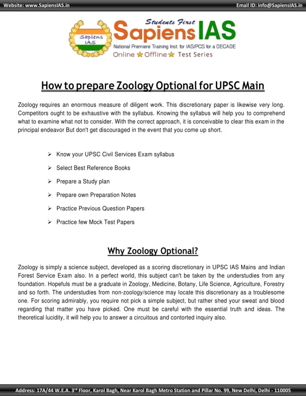 How to Prepare Zoology Optional Subject for UPSC Exam?