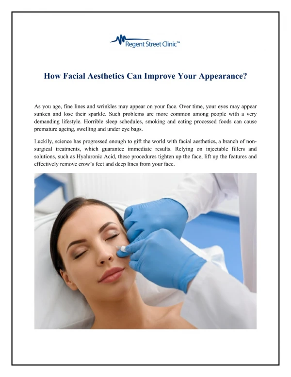 How Facial Aesthetics Can Improve Your Appearance?
