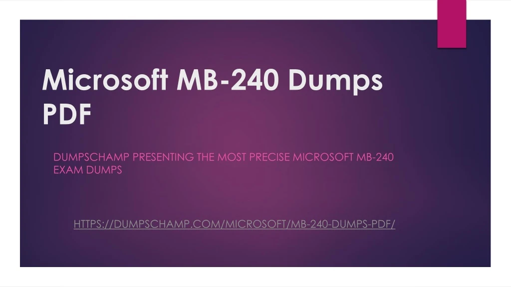 microsoft mb 240 dumps pdf