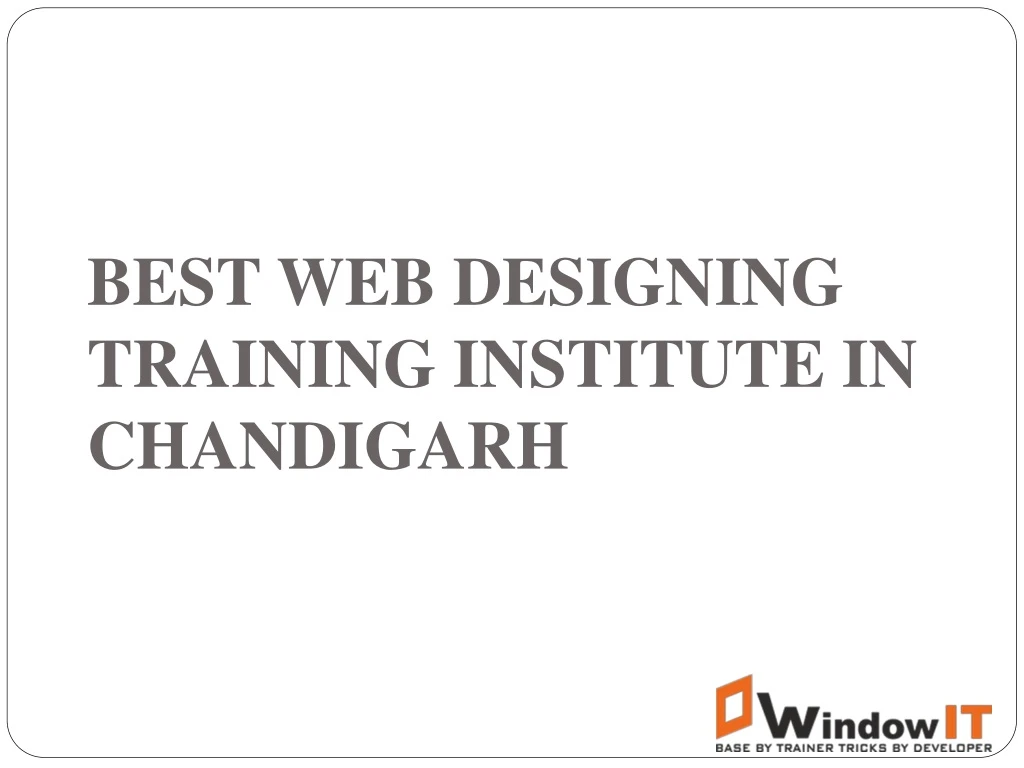 best web designing training institute in chandigarh