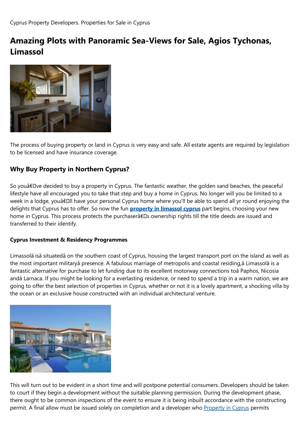 cyprus property developers properties for sale