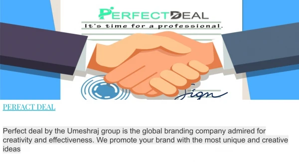 Perfect deal|branding company in rajasthan