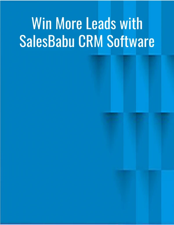 Win More Leads with SalesBabu CRM Software