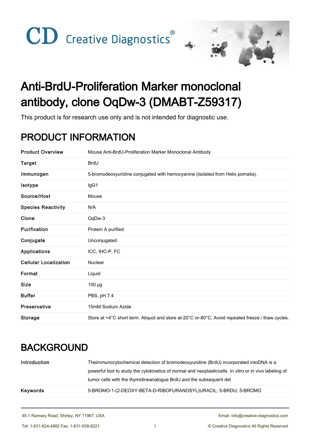 anti brdu proliferation marker monoclonal anti