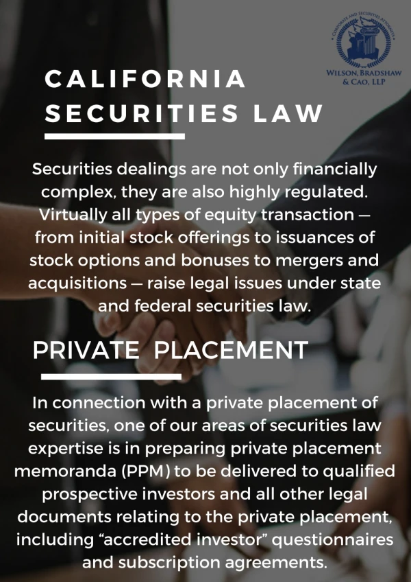 California Securities Law