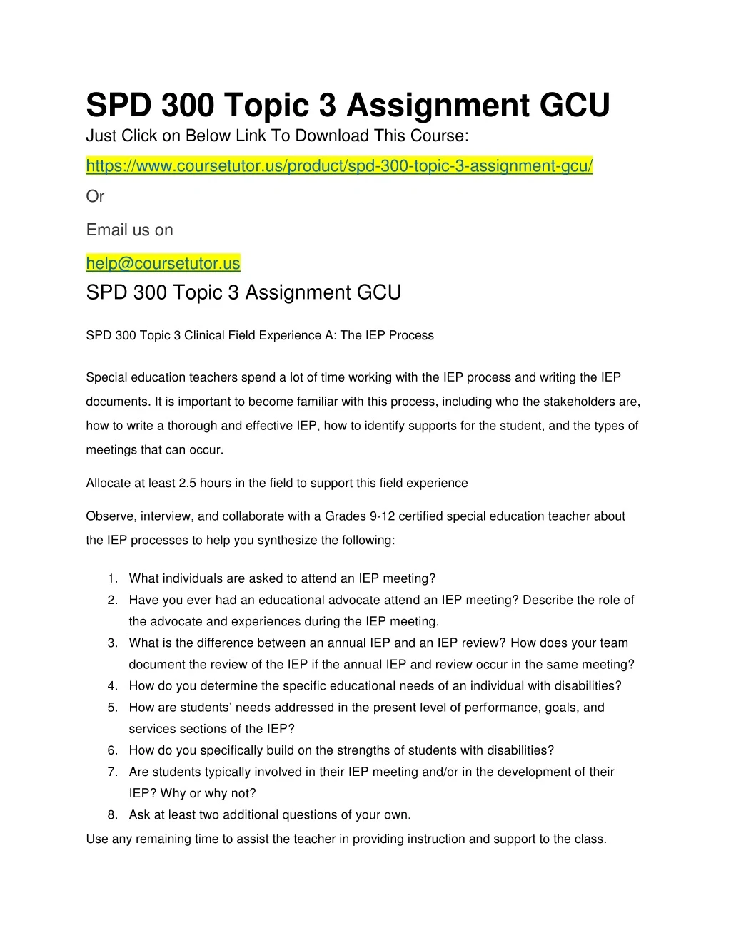 spd 300 topic 3 assignment gcu just click