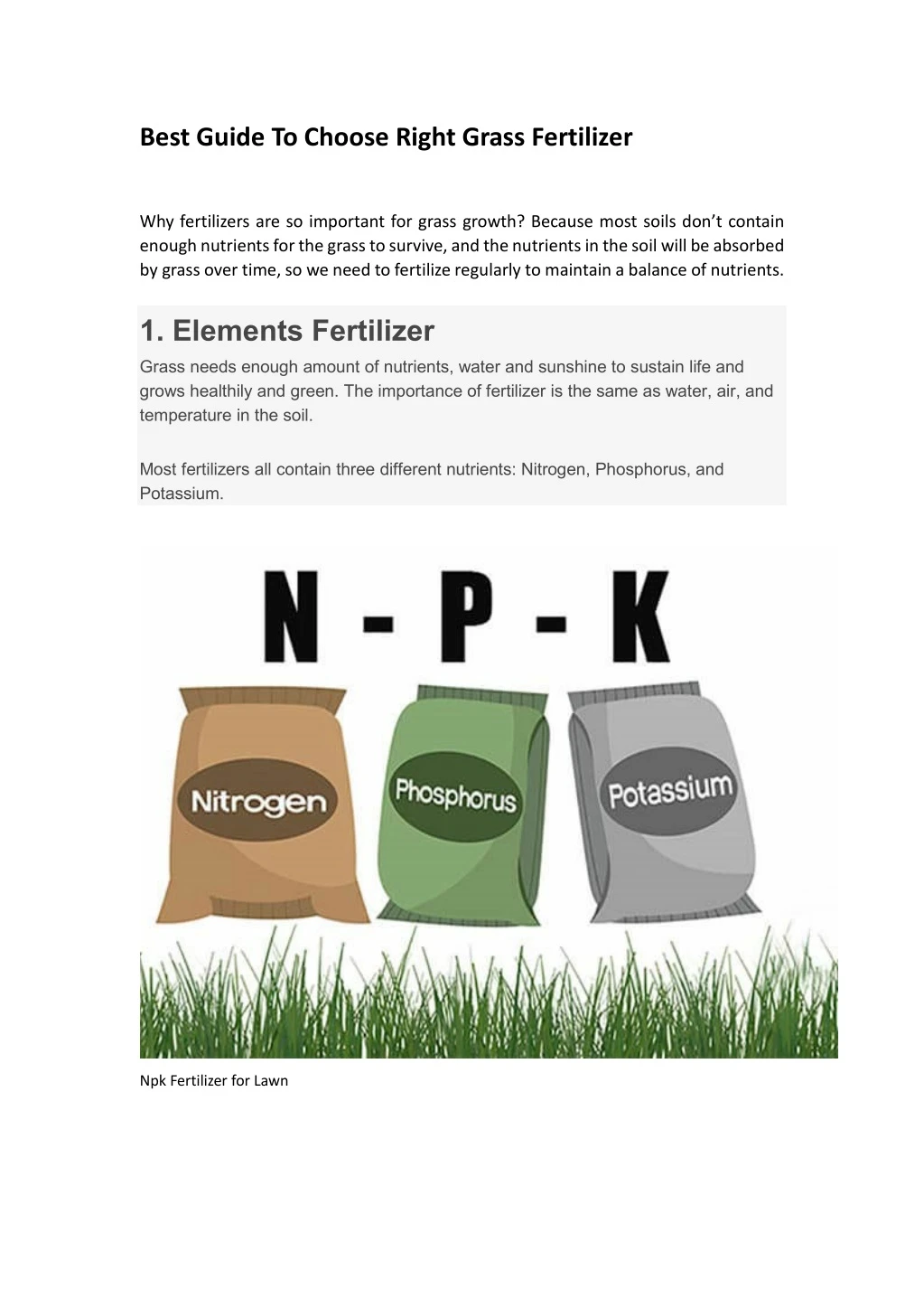 best guide to choose right grass fertilizer