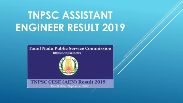 TNPSC Assistant Engineer Result 2019 - Tamil Nadu PSC CESE Cut Off