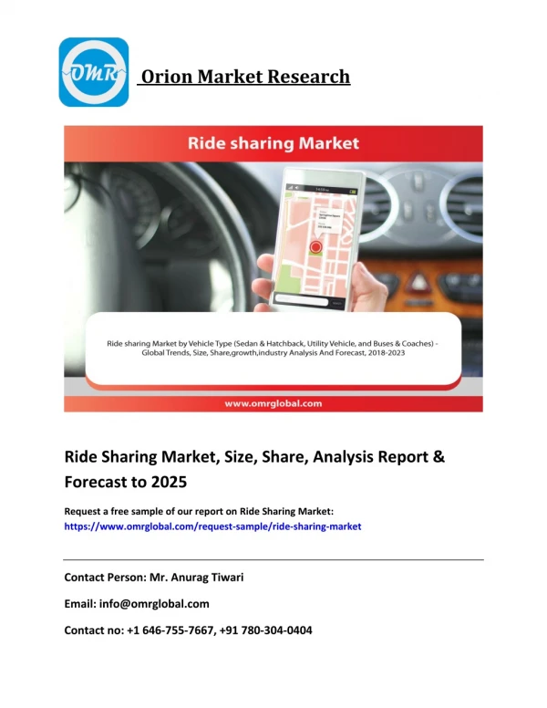 Ride Sharing Market Size, Share, Industry Analysis & Forecast to 2025