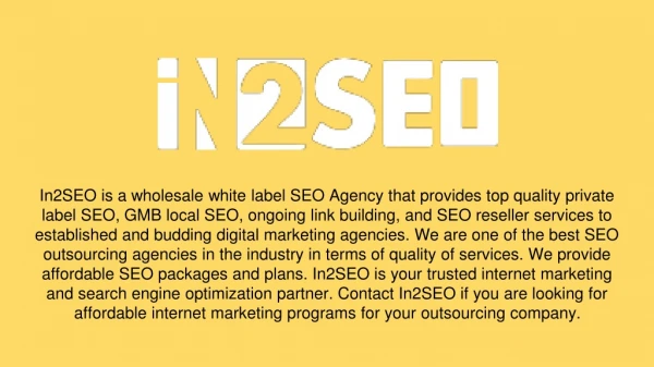 in2seo is a wholesale white label seo agency that