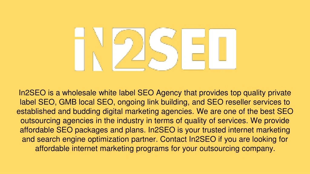 in2seo is a wholesale white label seo agency that