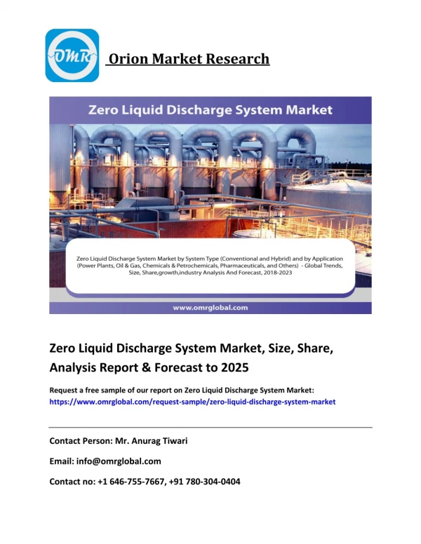 Global Zero Liquid Discharge System Market Size, Industry Share, Growth & Forecast To 2025