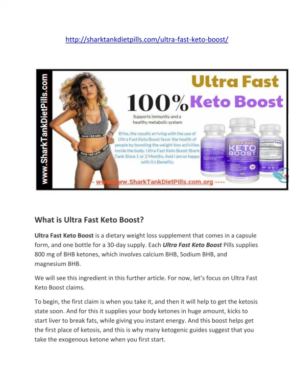 Ultra Fast Keto Boost | Ultra Fast Keto Boost Reviews