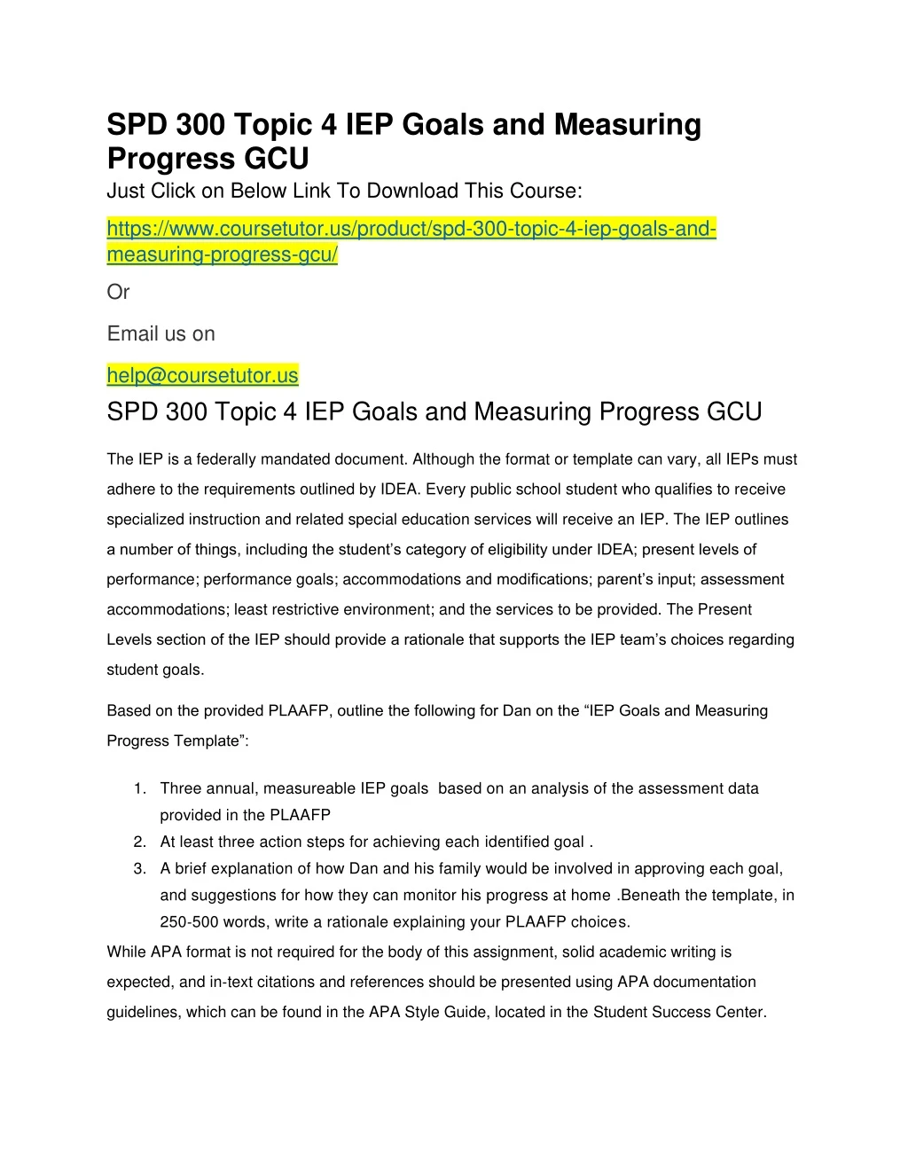 spd 300 topic 4 iep goals and measuring progress