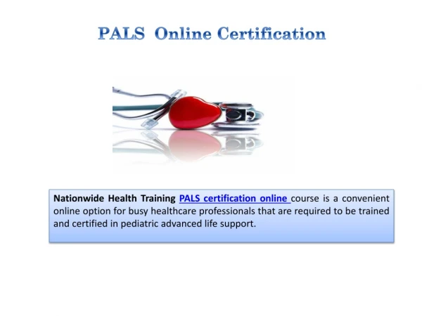 PALS Online Certification