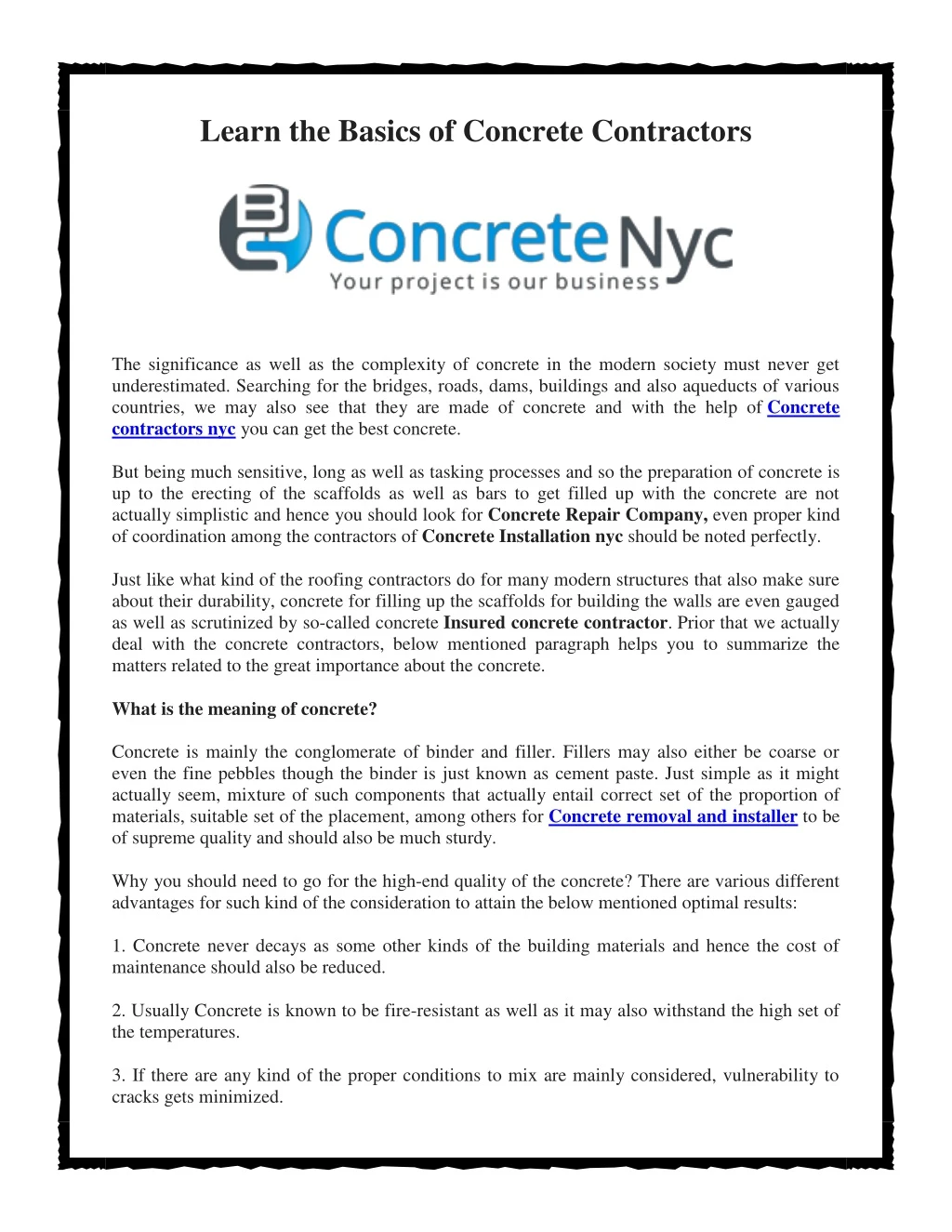 learn the basics of concrete contractors