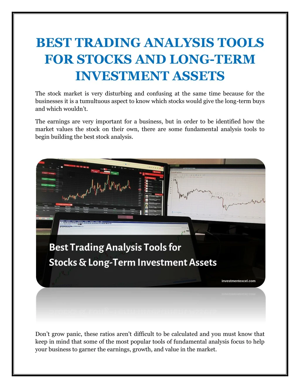 best trading analysis tools for stocks and long