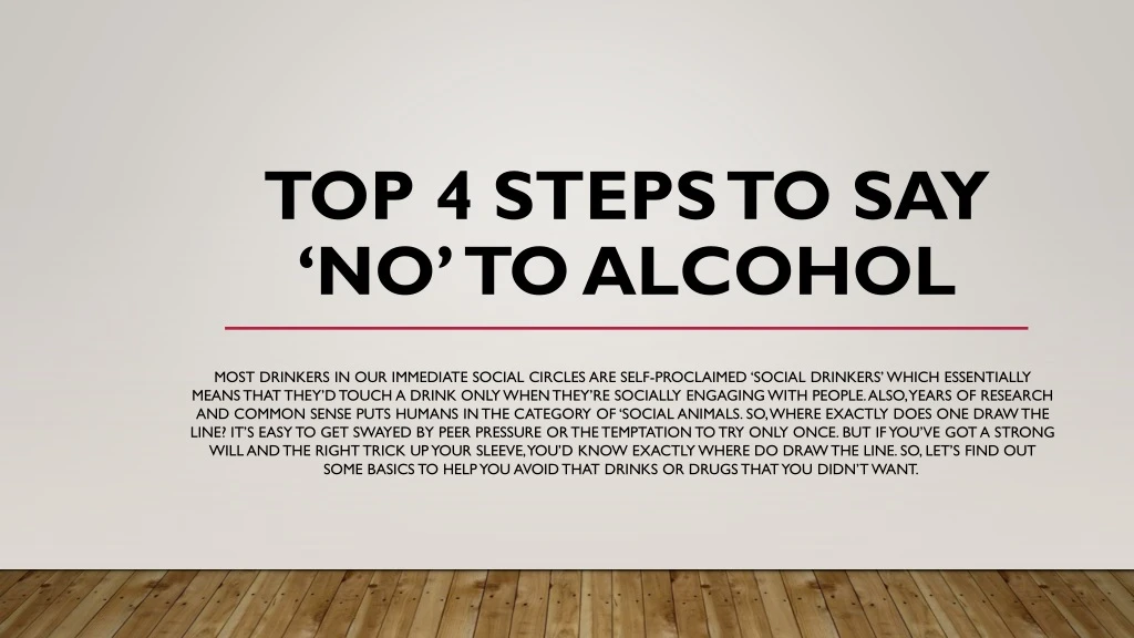 top 4 steps to say no to alcohol