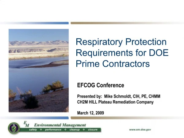 Respiratory Protection Requirements for DOE Prime Contractors