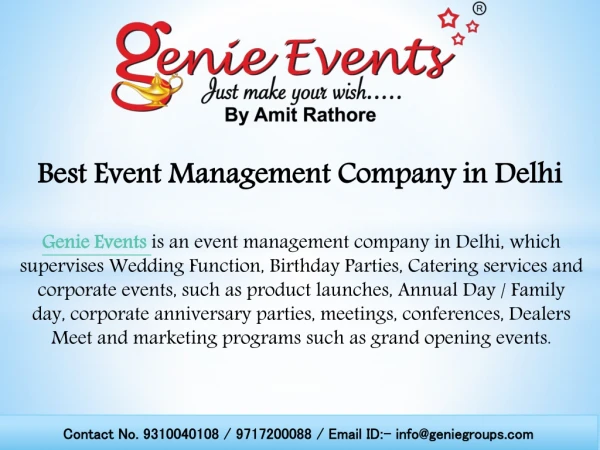 Get your Event Managed by a Successful Event Management Company