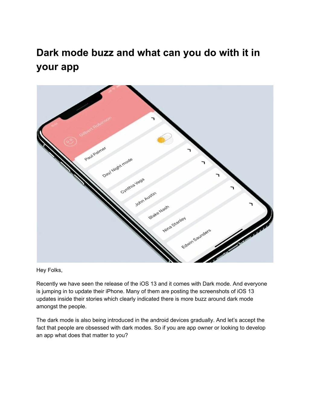dark mode buzz and what can you do with
