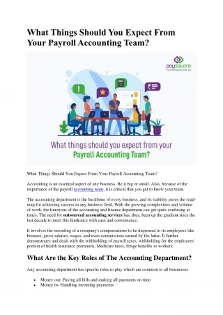 What Things Should You Expect From Your Payroll Accounting Team? - slide 1