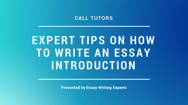 Expert Tips On How To Write An Essay Introduction