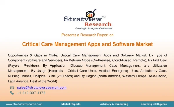 Critical Care Management Apps and Software Market | Trends & Forecast | 2018-2025