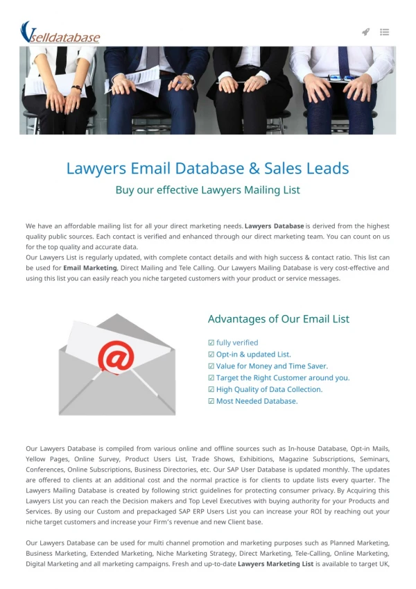 Lawyers User Email Lists- USA