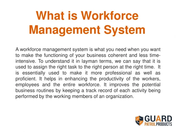 What is Workforce Management System