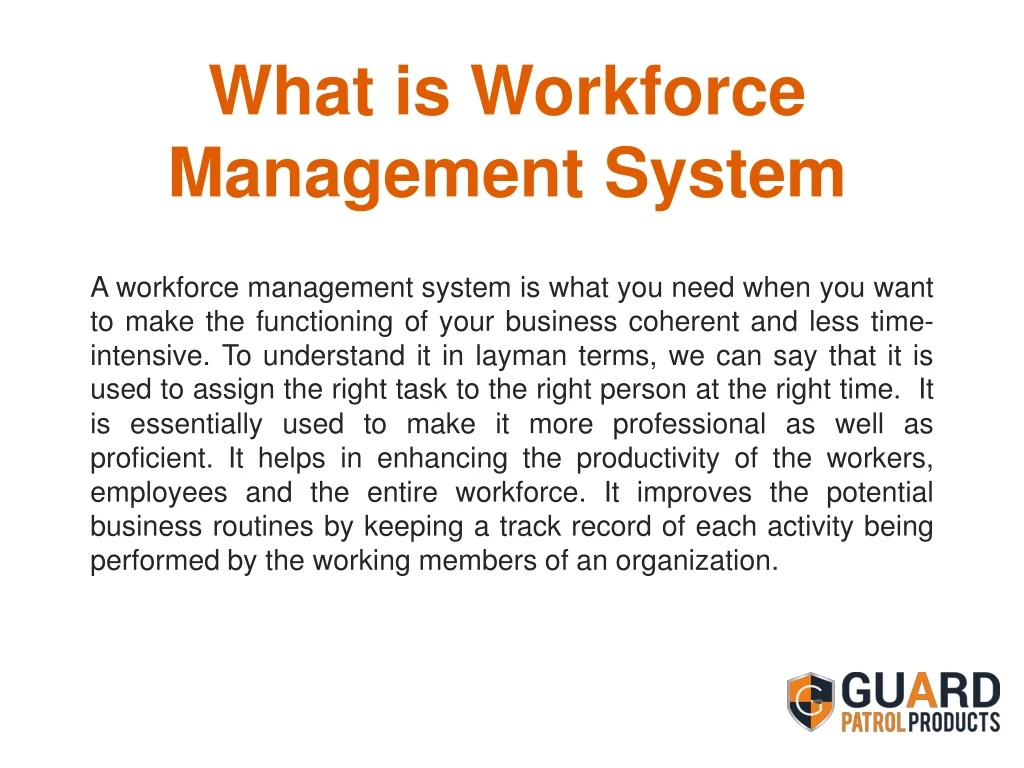 what is workforce management system