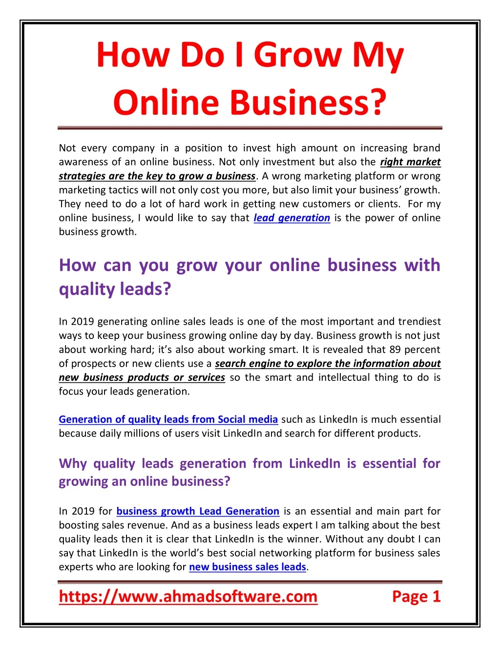 how do i grow my online business