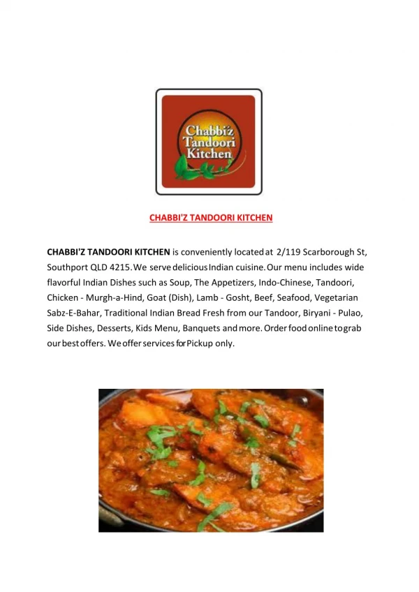 15% Off - CHABBI'Z TANDOORI KITCHEN-Southport - Order Food Online