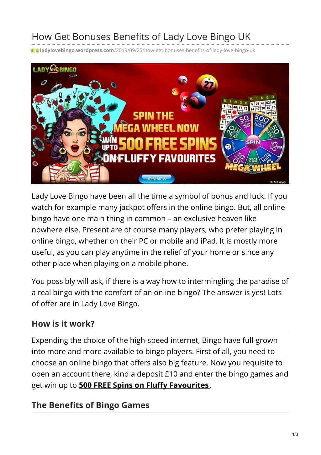 how get bonuses benefits of lady love bingo uk