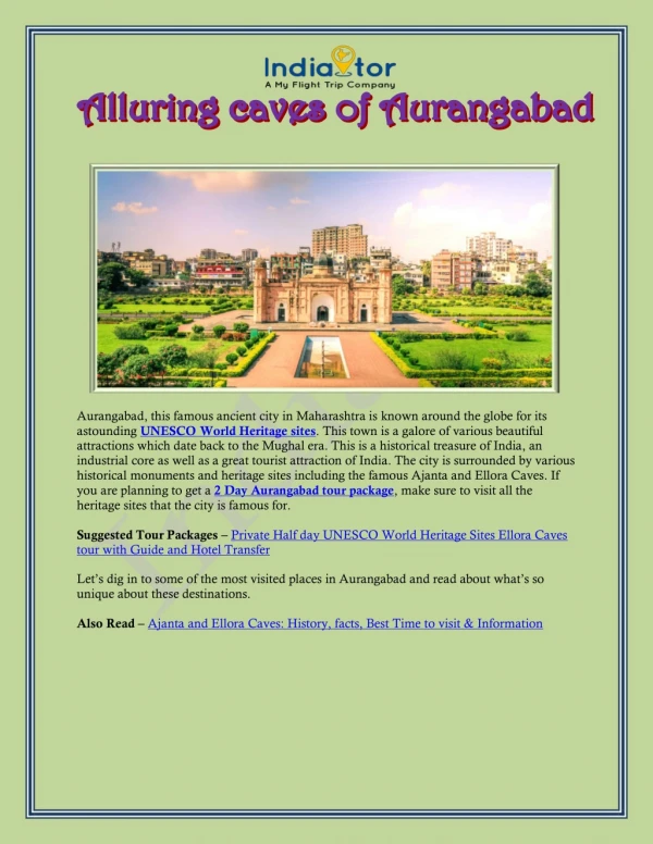 Alluring Caves of Aurangabad