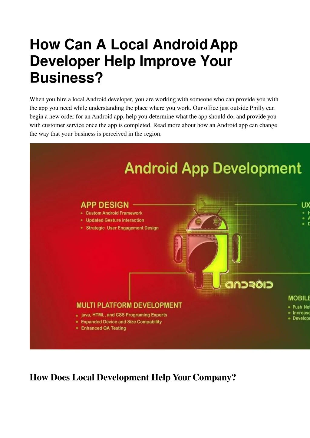 how can a local android app developer help improve your business