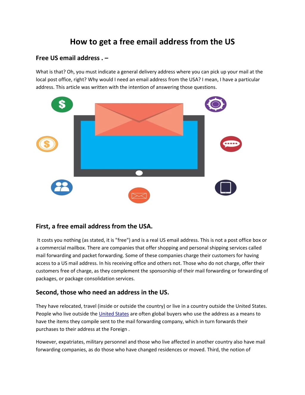 how to get a free email address from the us